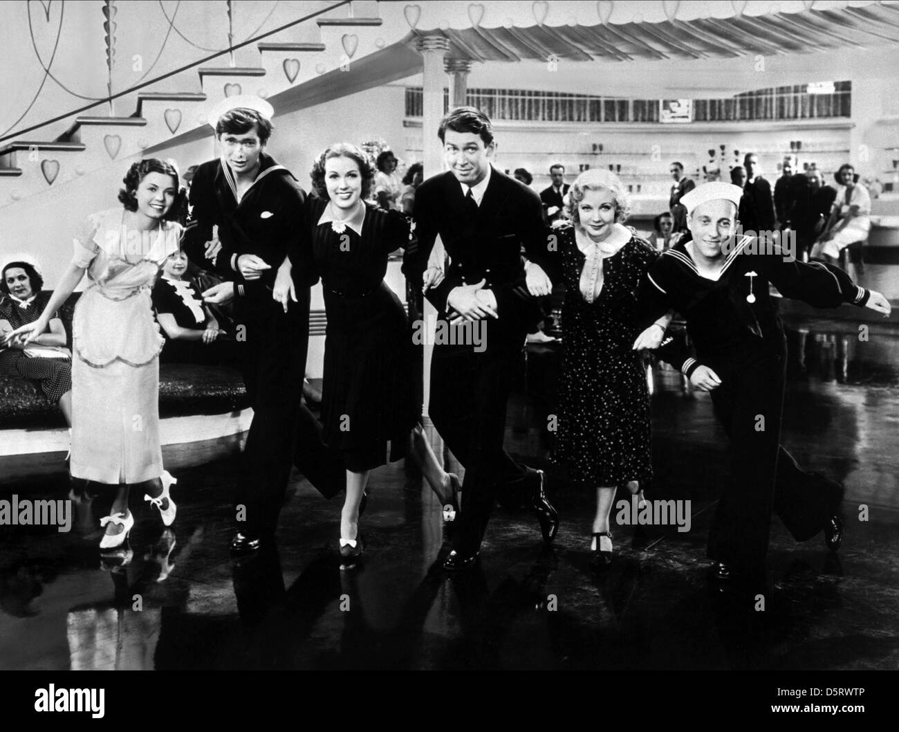 FRANCES LANGFORD, BUDDY EBSEN, ELEANOR POWELL, JAMES STEWART, UNA MERKEL, SID SILVERS, NÉS DE LA DANSE, 1936 Banque D'Images