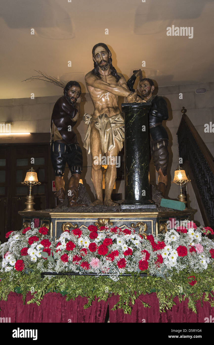 Easter Parade float de Jésus Christ à l'intérieur de l'église de San Vicente Mártir à Vitoria-Gasteiz, Pays Basque, Espagne Banque D'Images