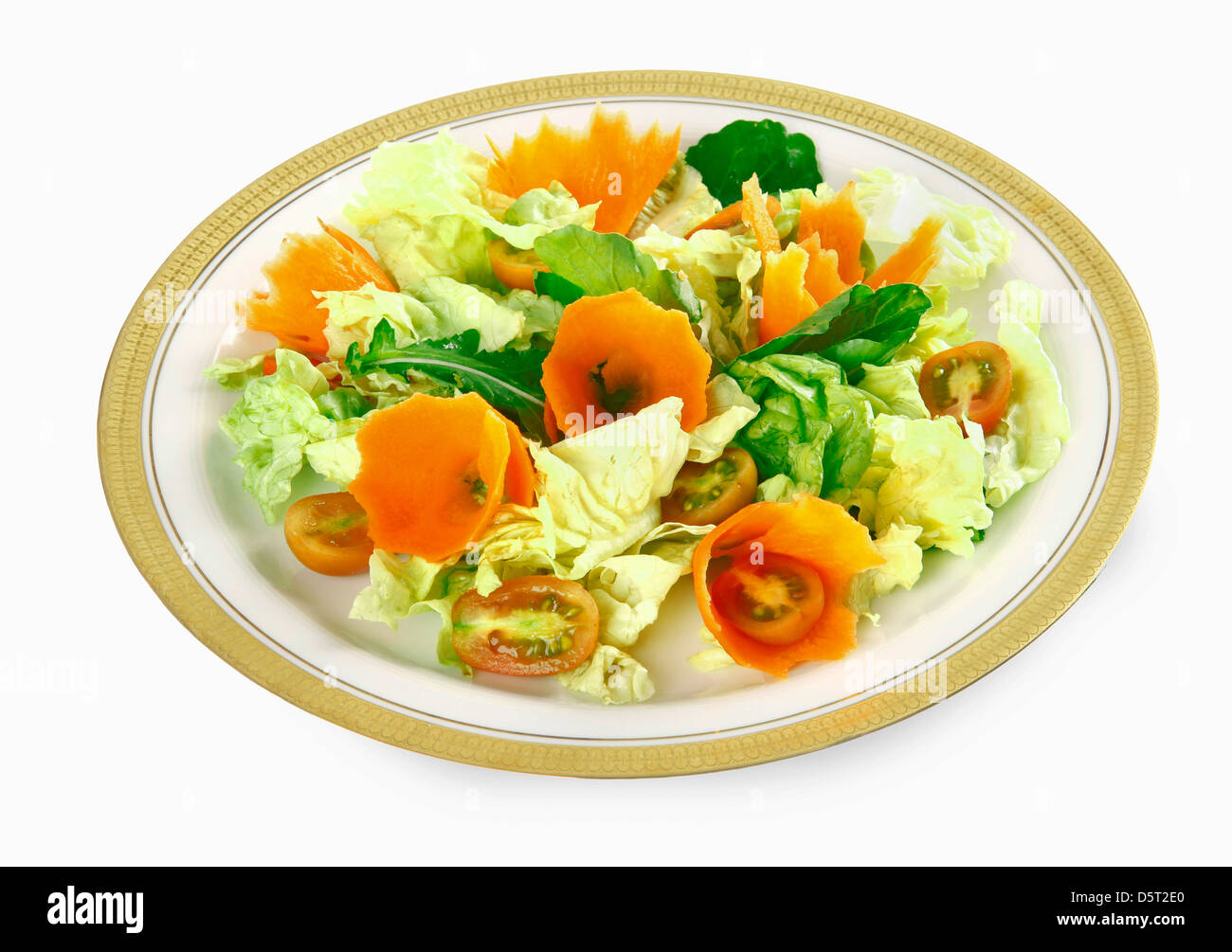Légumes frais : carotte et laitue ; la saine alimentation et diététique Banque D'Images