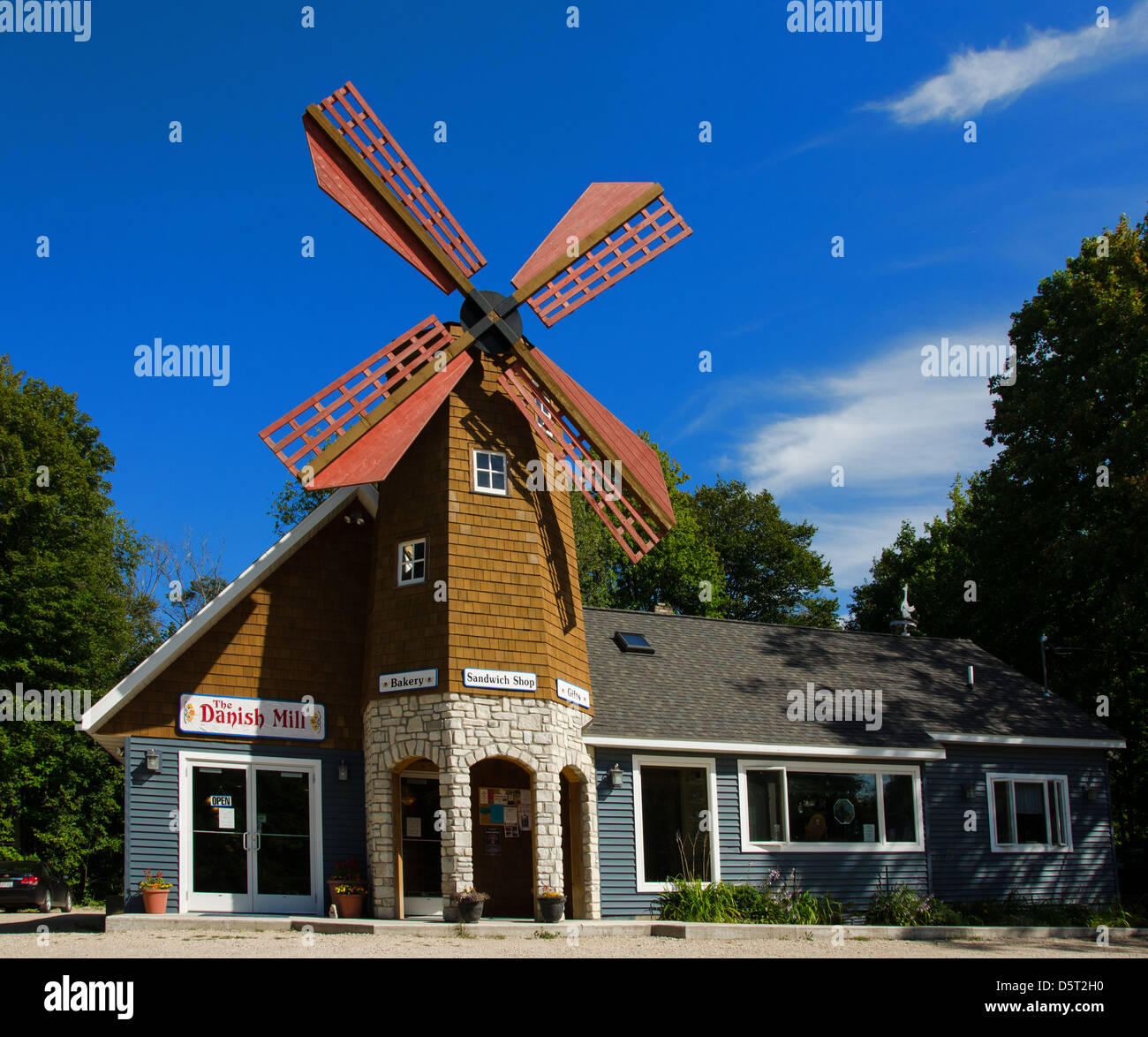 Le restaurant de l'usine danoise et une boulangerie sur l'île de Washington, Wisconsin Banque D'Images