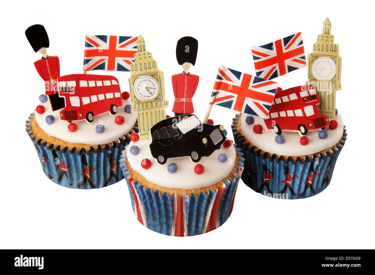 Célébration BRITANNIQUE LONDRES CUPCAKES Banque D'Images