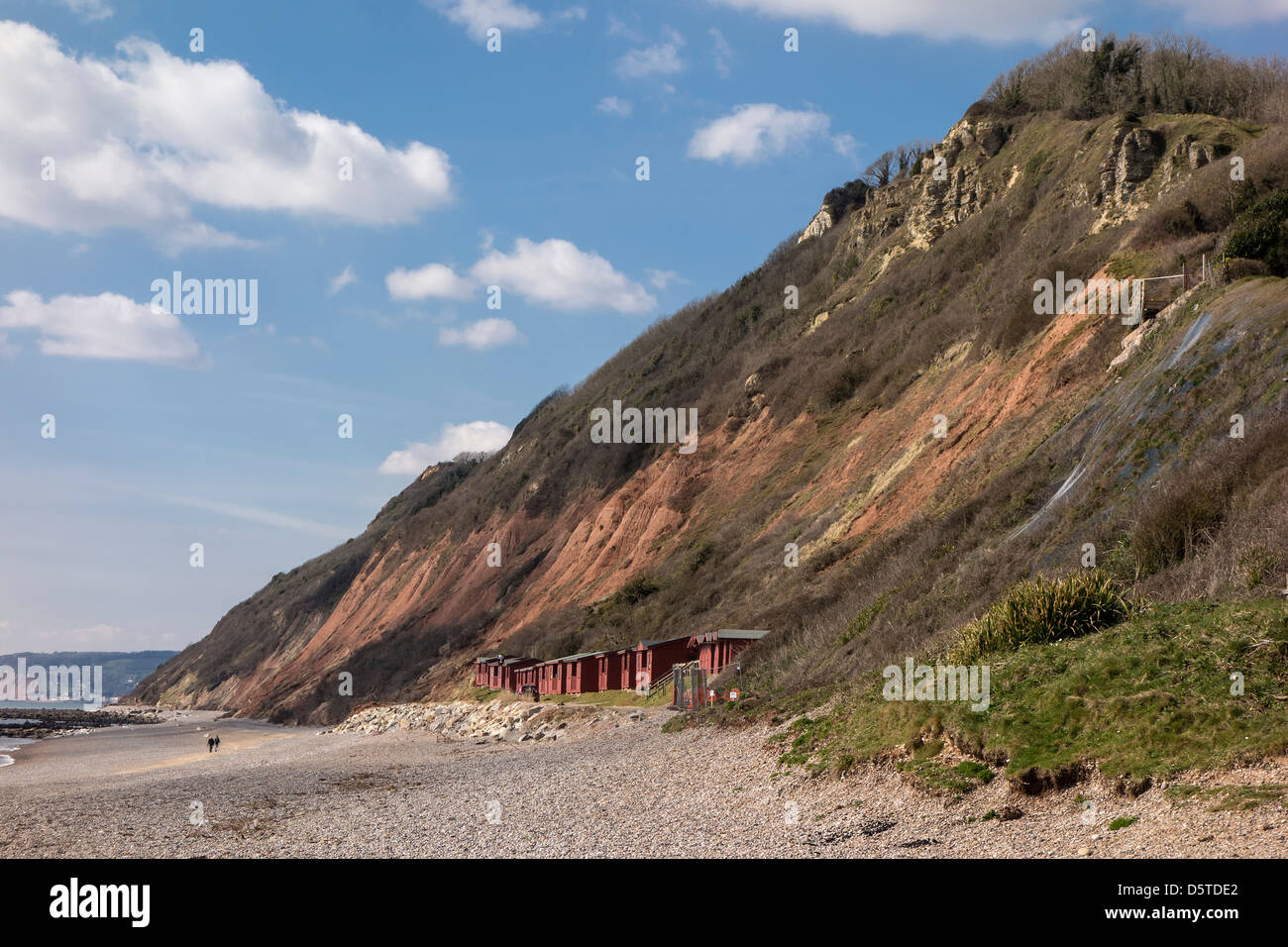 Branscombe bouche, plage et falaises, Devon, Angleterre, Royaume-Uni. L'Europe Banque D'Images