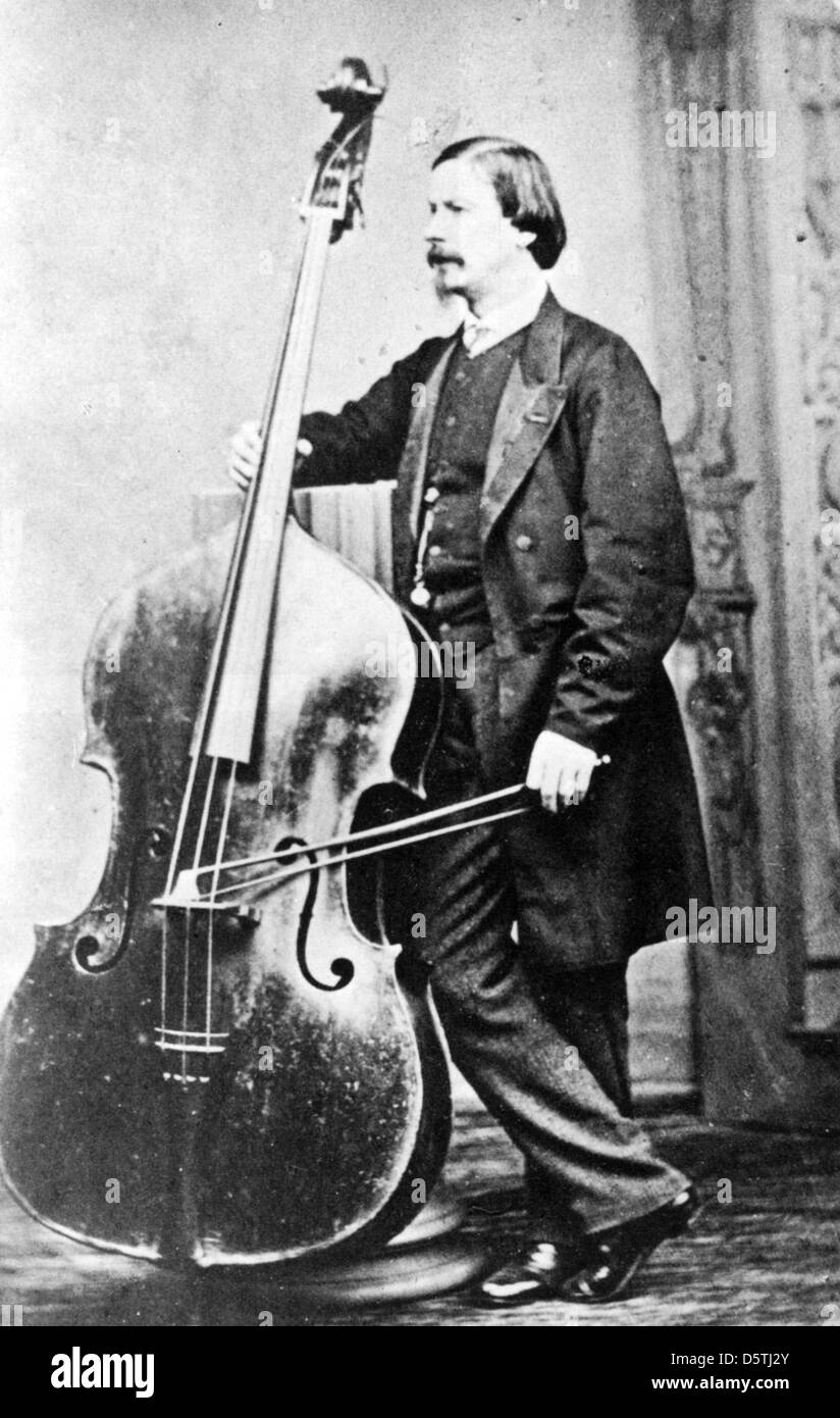 GIOVANNI BOTTESINI (1821-1889) compositeur italien et le contrebassiste Banque D'Images