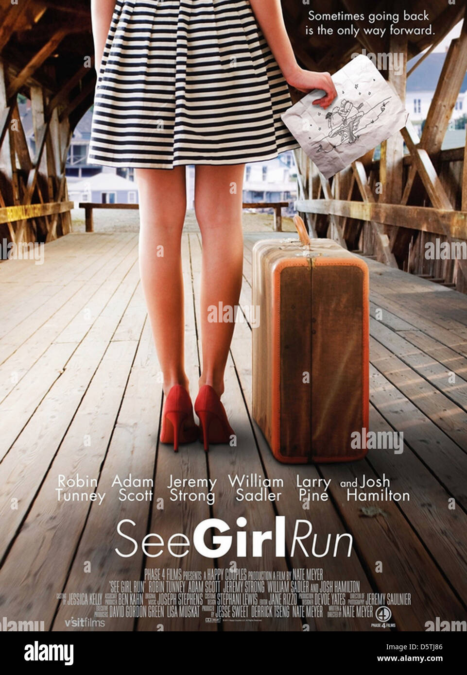 Voir l'affiche pour exécuter fille 2013 Phase 4 de la production de films avec Robin Tunney Banque D'Images