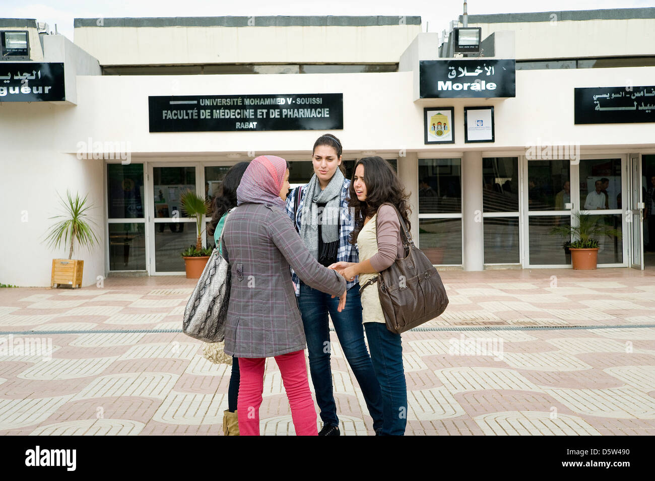 Un nouveau programme de mentorat a débuté à l'Université Mohammed V Souissi où les étudiantes peuvent obtenir des conseils pour sa vie professionnelle Banque D'Images