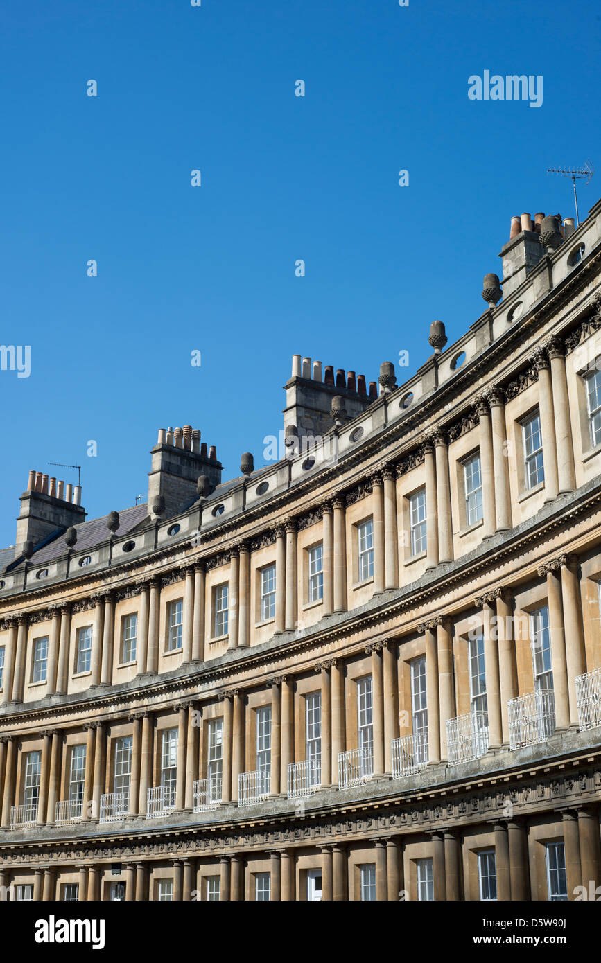 Le Royal Crescent à Bath, Somerset, Angleterre. Banque D'Images