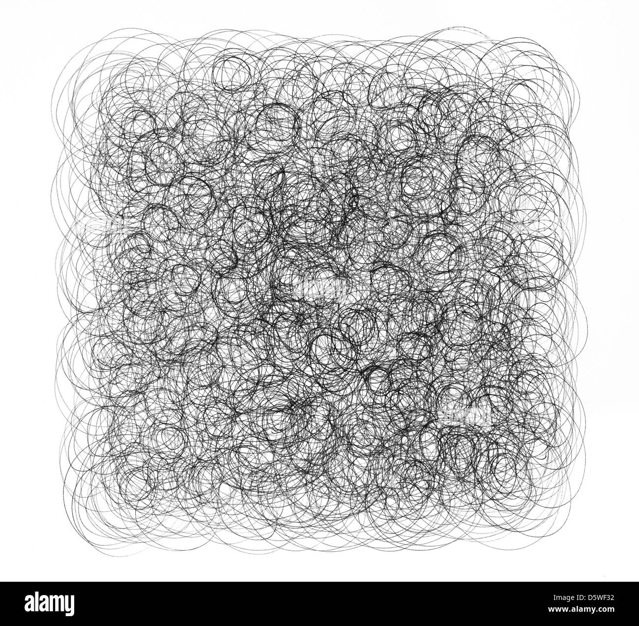 L'encre noire à la main, isolé sur fond blanc. Banque D'Images