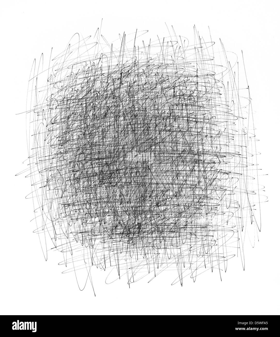 La main d'une irritation à l'encre noire, fond isolé sur blanc. Banque D'Images