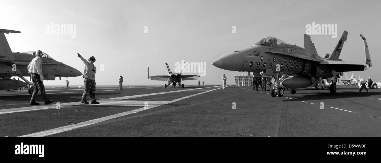 McDonnell Douglas F/A-18 Super Hornet' dans le 'Salty Dogs' du test et de l'Escadron expérimental 23. Banque D'Images