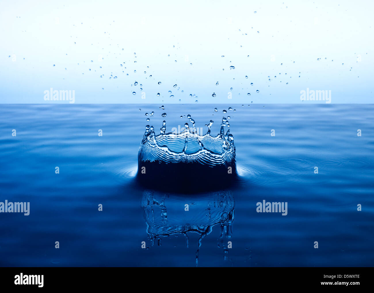 Close up de projections de gouttes d'eau Banque D'Images