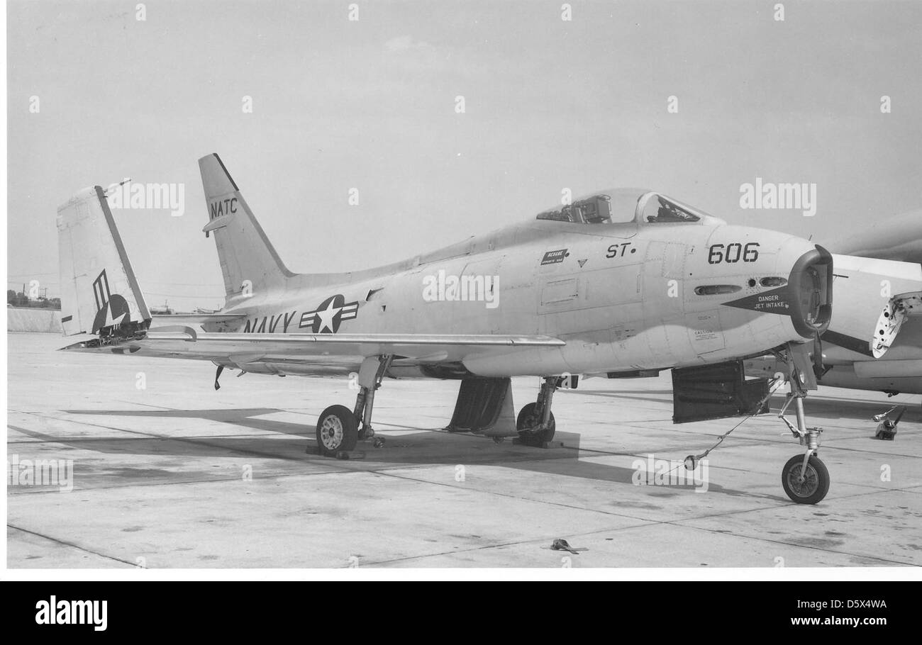 North American FJ-4B Fury' à 'NARC avion à Patuxent River NAS, MD. Banque D'Images