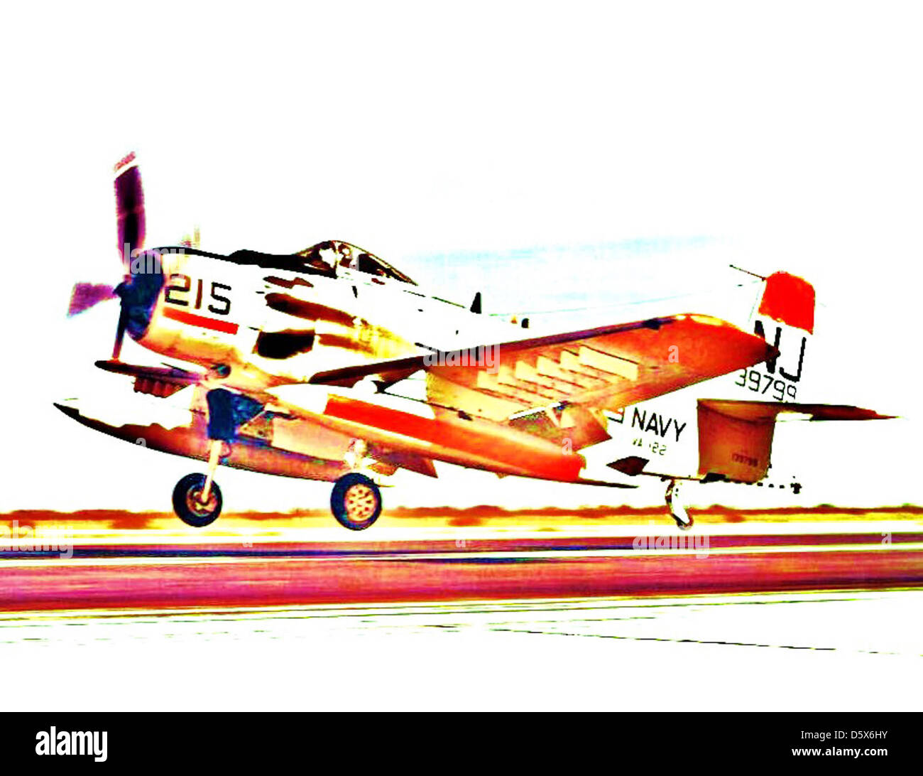 Le Douglas AD/A-1 Skyraider est un avion d'attaque à porte-avions utilisé par la marine américaine pendant la guerre de Corée et la guerre du Vietnam. Connu pour sa durabilité et sa polyvalence dans les missions d'appui aérien rapproché et d'attaque au sol, le Skyraider transportait une large gamme d'armes et pouvait fonctionner pendant de longues périodes. Banque D'Images