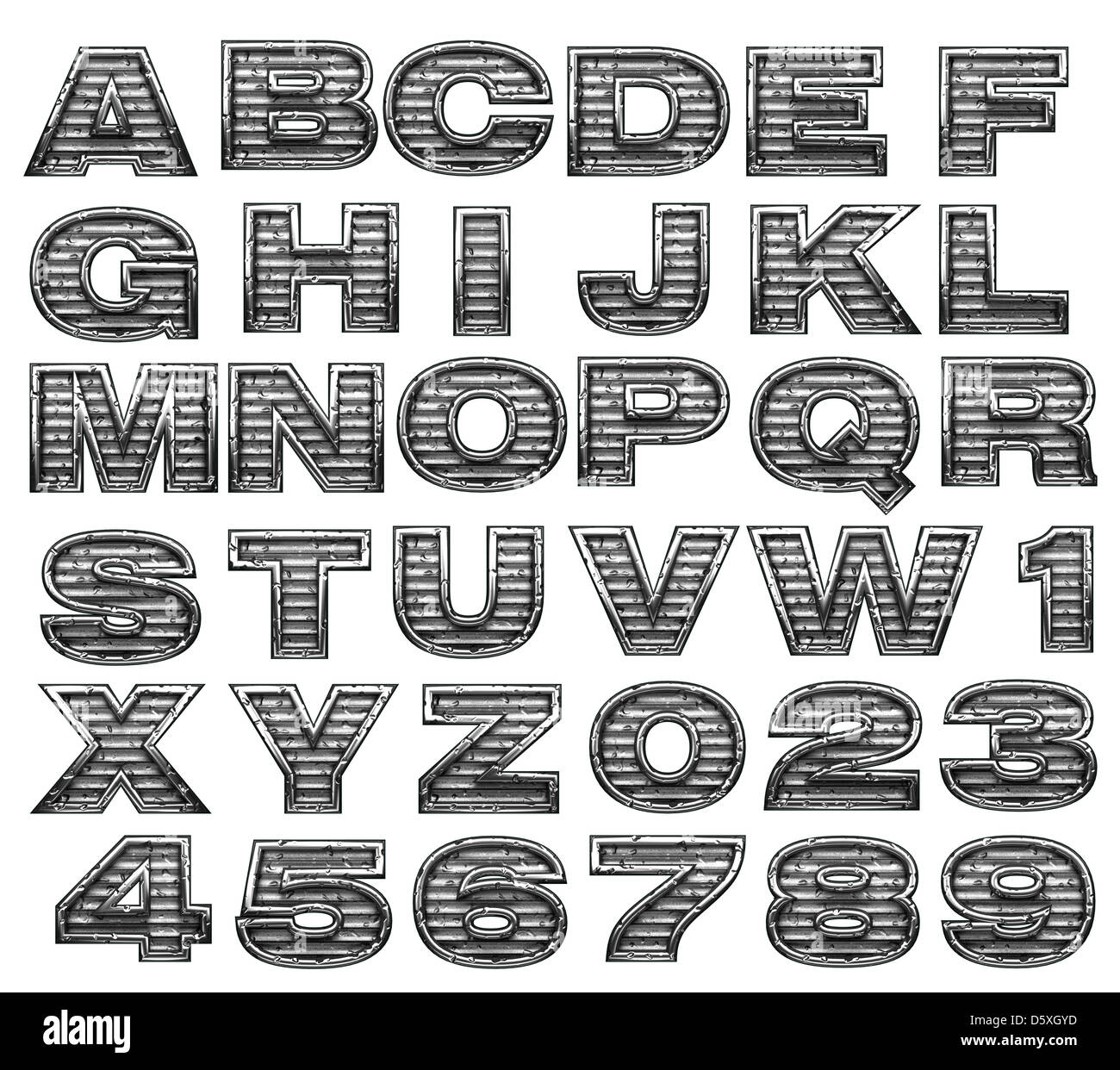 Alphabet en acier Banque D'Images