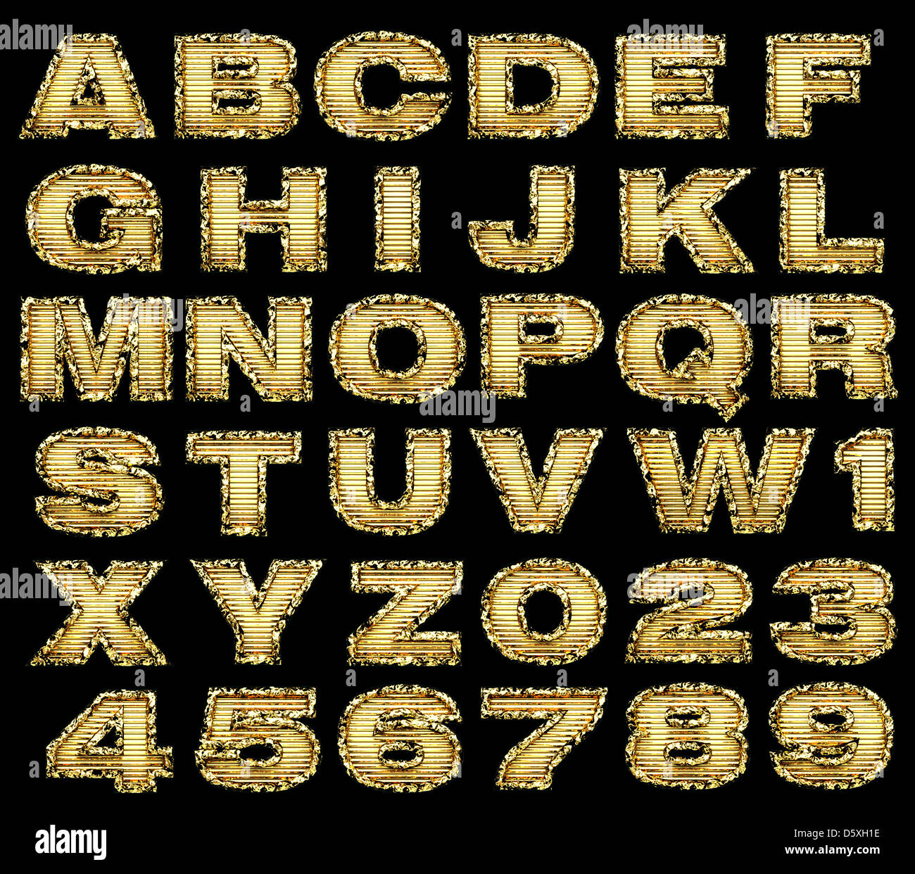 Alphabet d'or Banque D'Images