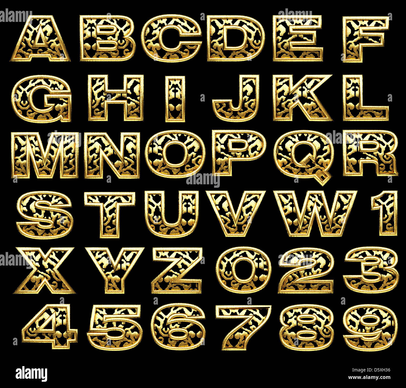 Alphabet d'or Banque D'Images