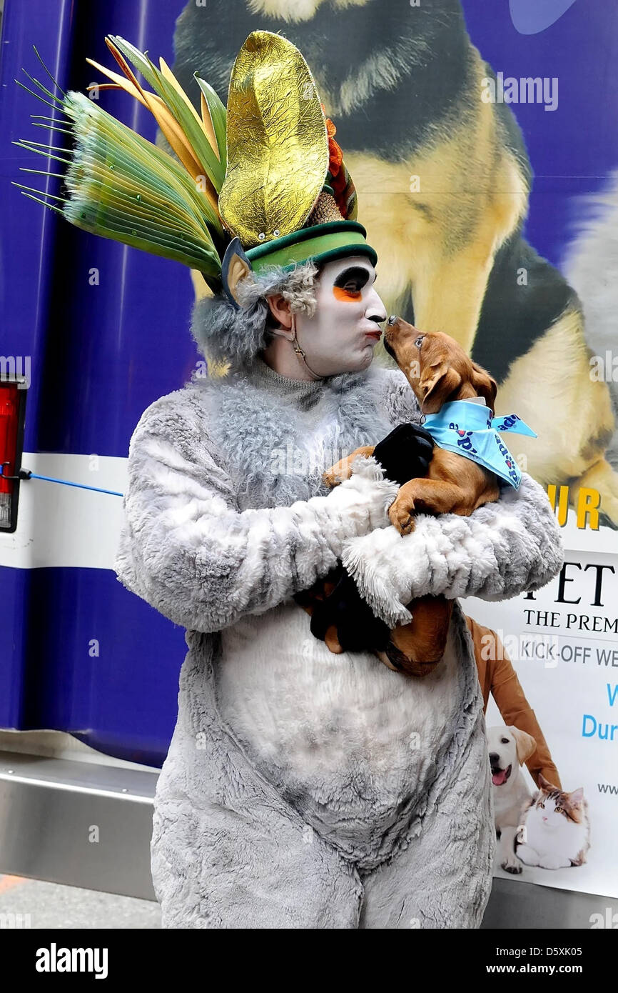 Madagascar Live ! Roi caractère Julien Côte-Nord Ligue animale 'Tour de l'Amérique pour la Vie' adoption d'événement tenu à Radio Banque D'Images