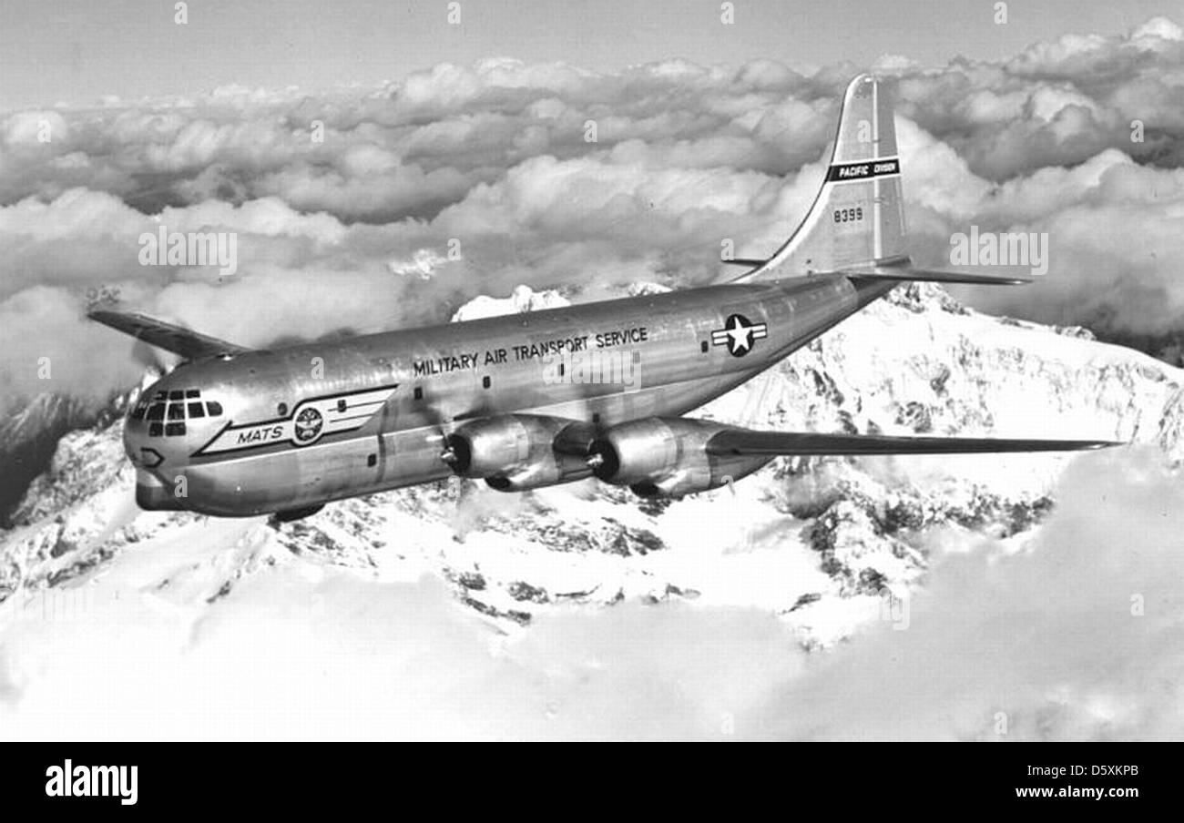 Boeing C-97A 'tratofreighter', cet avion est un service de transport aérien militaire, les avions de la Division du Pacifique. Banque D'Images