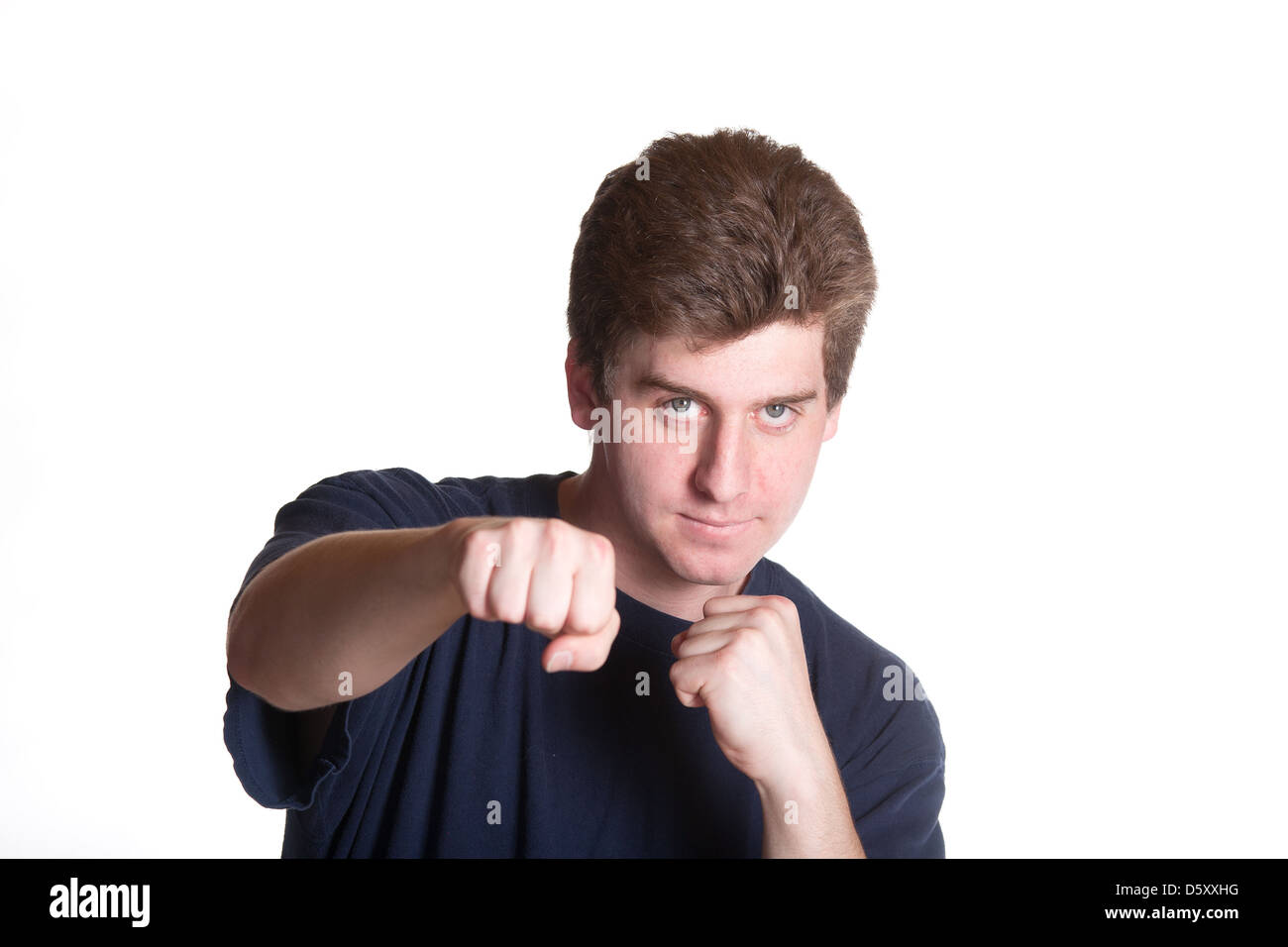 Pose de combat d'art martial Banque D'Images