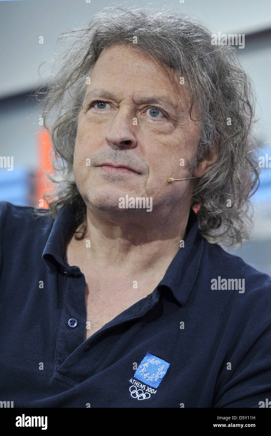 Bap singer Wolfgang Niedecken promouvoir sa biographie 'Fuer 'ne' à Foire du livre de Leipzig. Leipzig, Allemagne - 17.03.2011 Banque D'Images