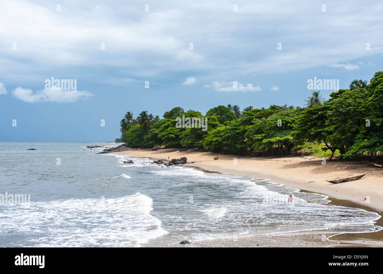 Plage Tropicale à Kribi Cameroun Afrique Banque Dimages