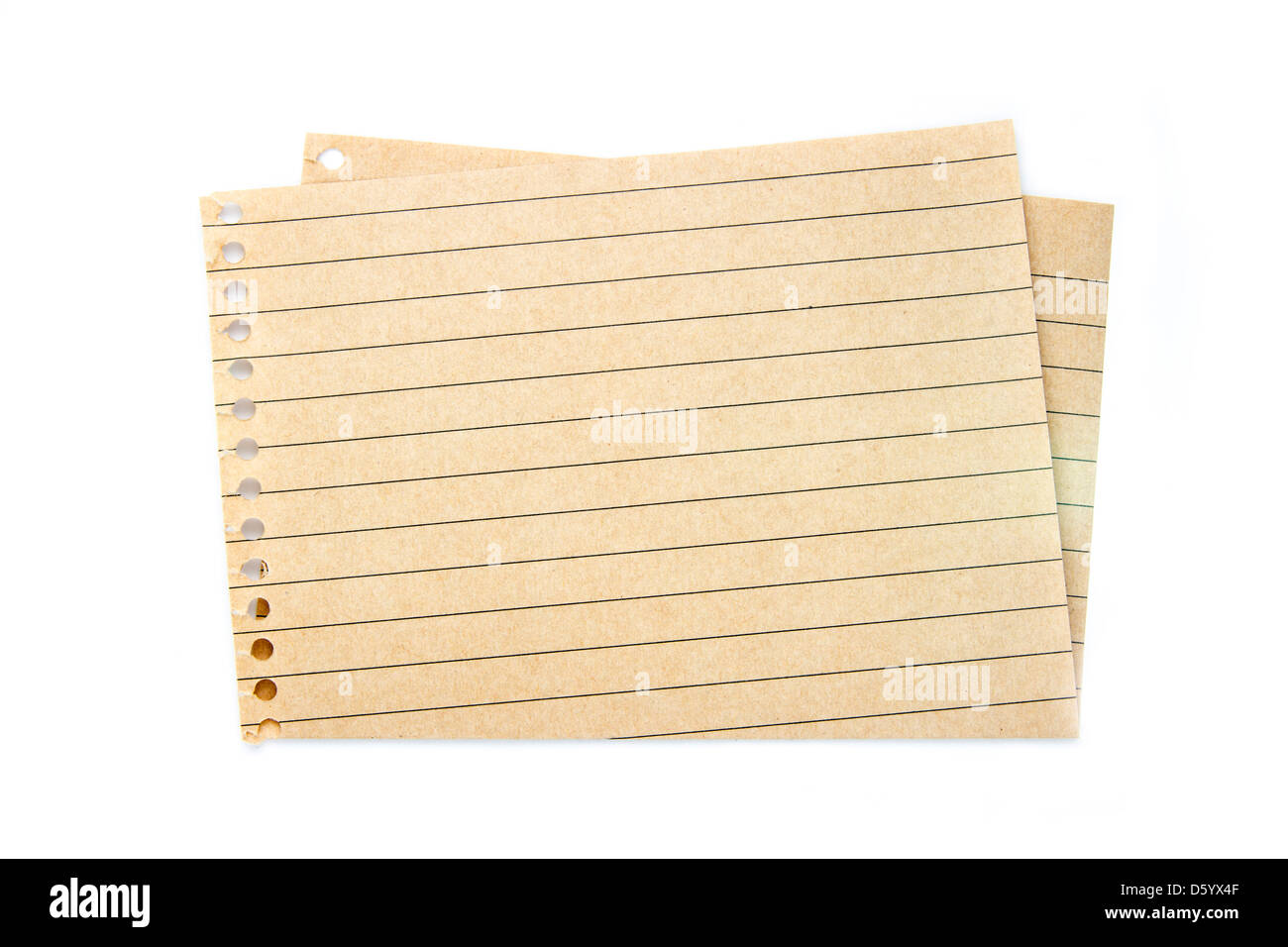 Feuille de papier vierge isolé sur fond blanc Banque D'Images