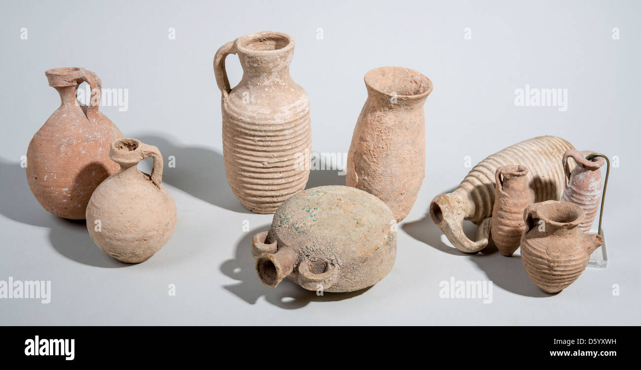 Les navires en terre cuite romaine 1er siècle de notre ère Banque D'Images