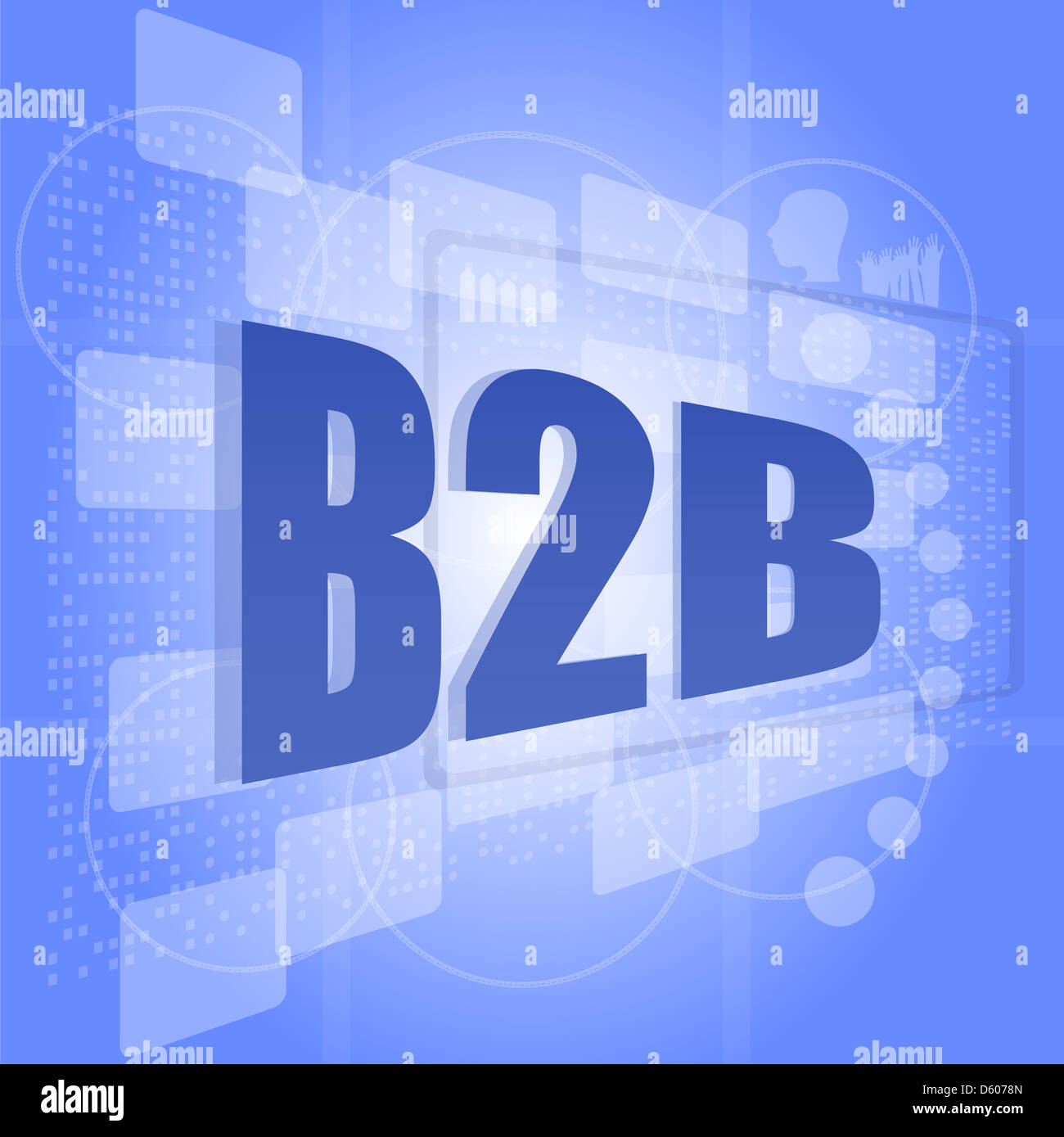 Le mot b2b sur l'écran digital du concept d'entreprise. Banque D'Images