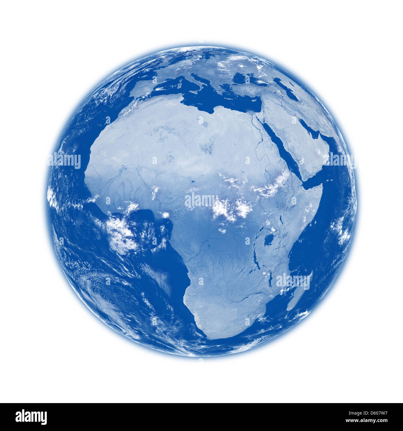 L'Afrique sur la planète Terre bleu isolé sur fond blanc. Éléments de cette image fournie par la NASA. Banque D'Images