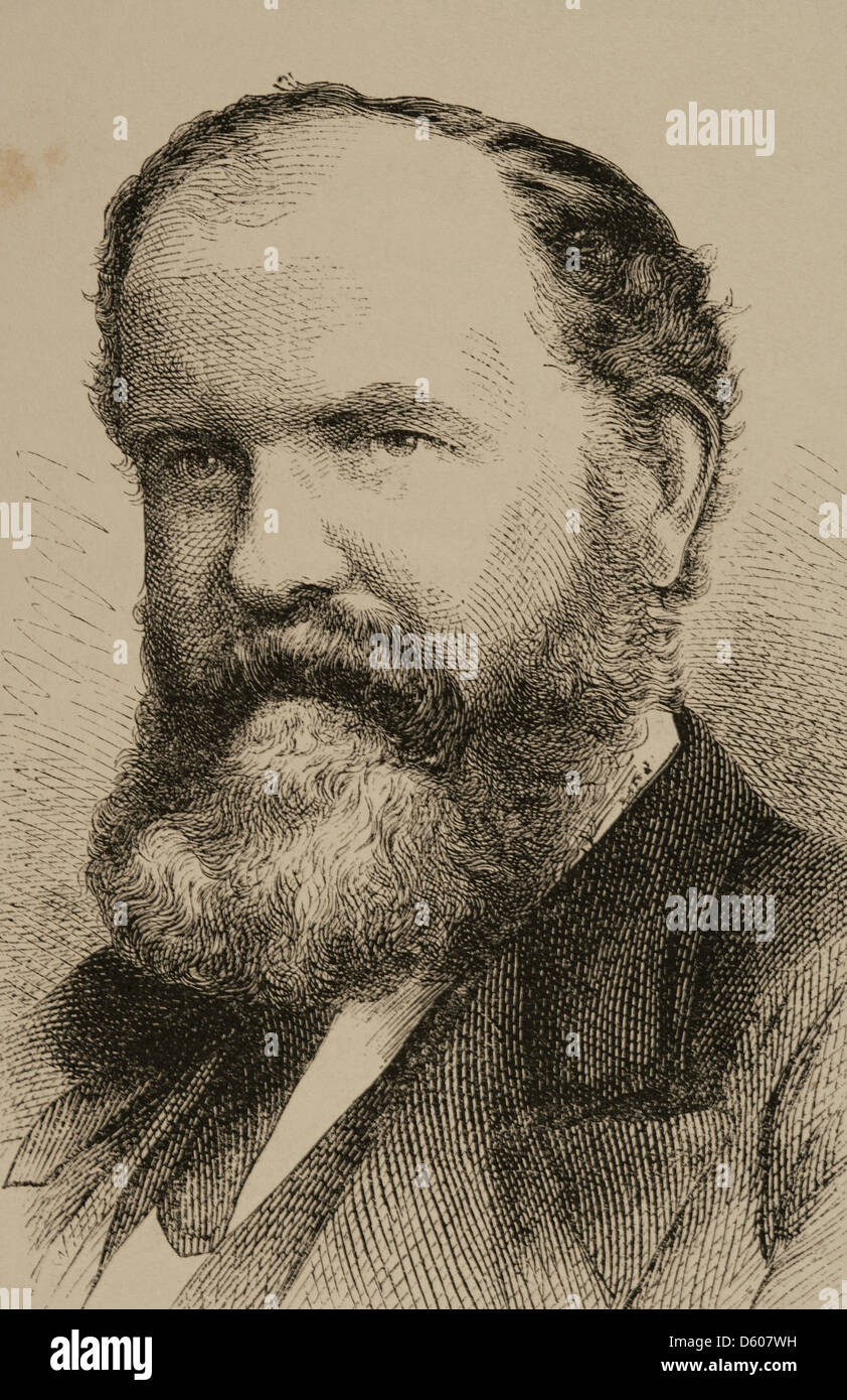 John Creswell (1828-1891). Homme politique américain. Dans la gravure Illustration espagnole et américaine, 1870. Banque D'Images