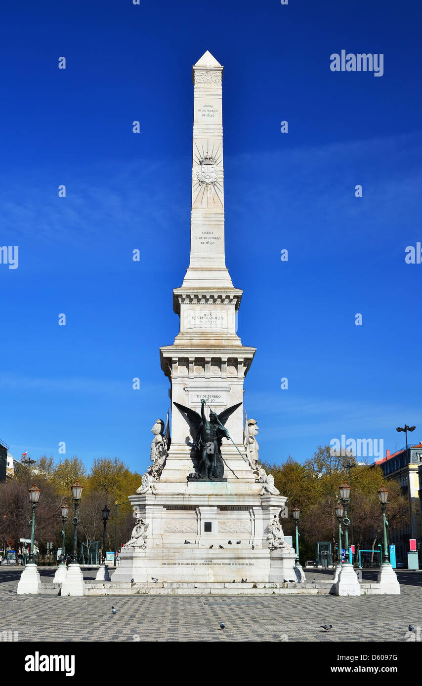 Place Restauradores (Portugais : praca dos Restauradores) est une place publique dans la ville de Lisbonne, Portugal. Banque D'Images