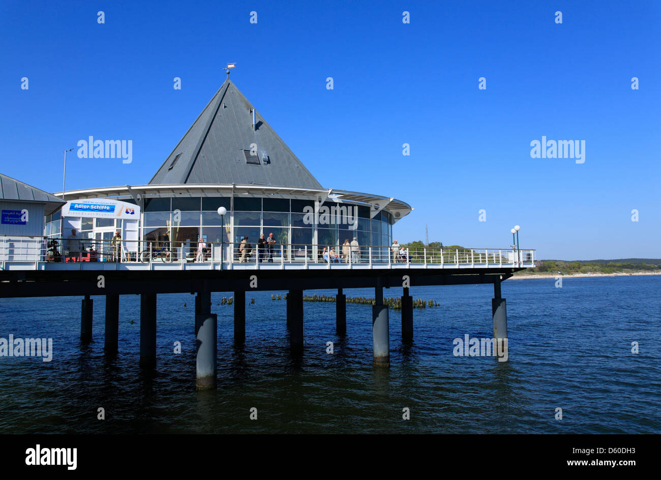 Port d'Heringsdorf, Usedom Island, Mecklembourg Poméranie occidentale, Allemagne Banque D'Images