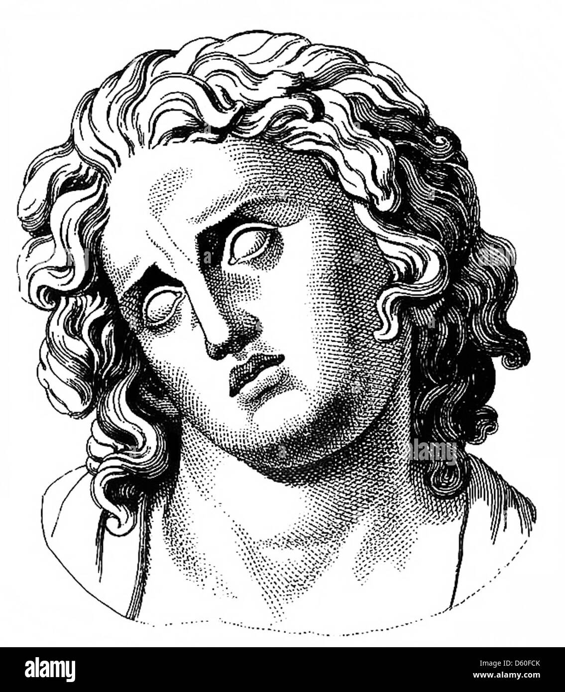 Cette image montre une illustration du dictionnaire encyclopédique Brockhaus et Efron, représentant une sculpture d'homme grec ou romain, reflétant les formes d'art classiques de l'Antiquité. Banque D'Images