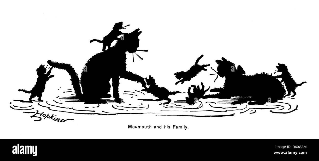 Une illustration de 1878 tirée de « The Story of a Cat », représentant une silhouette simple mais élégante d'un chat. L'image capte l'essence du personnage félin, reflétant le charme du livre victorien-époque Banque D'Images