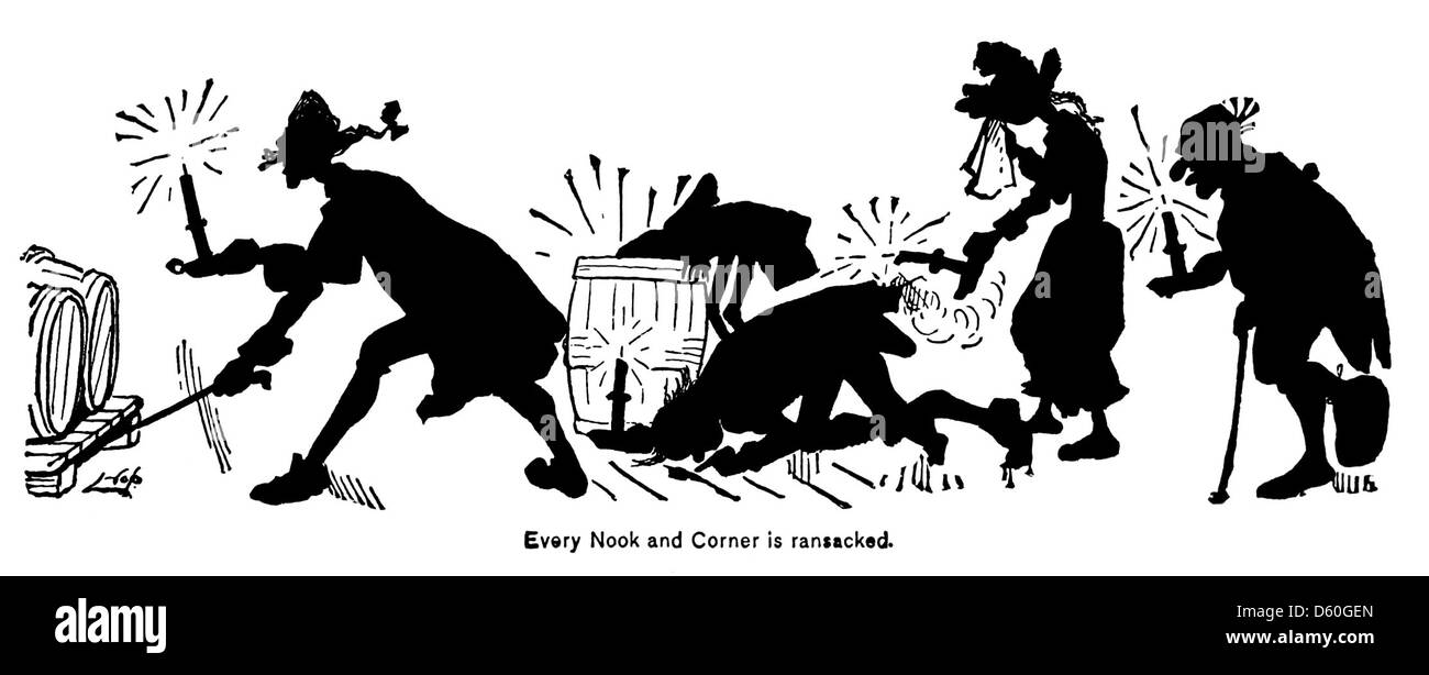 Cette image représente probablement une illustration tirée de The Story of a Cat (1878), mettant en valeur une silhouette simple mais évocatrice d'un chat, un motif populaire dans la littérature du XIXe siècle Banque D'Images