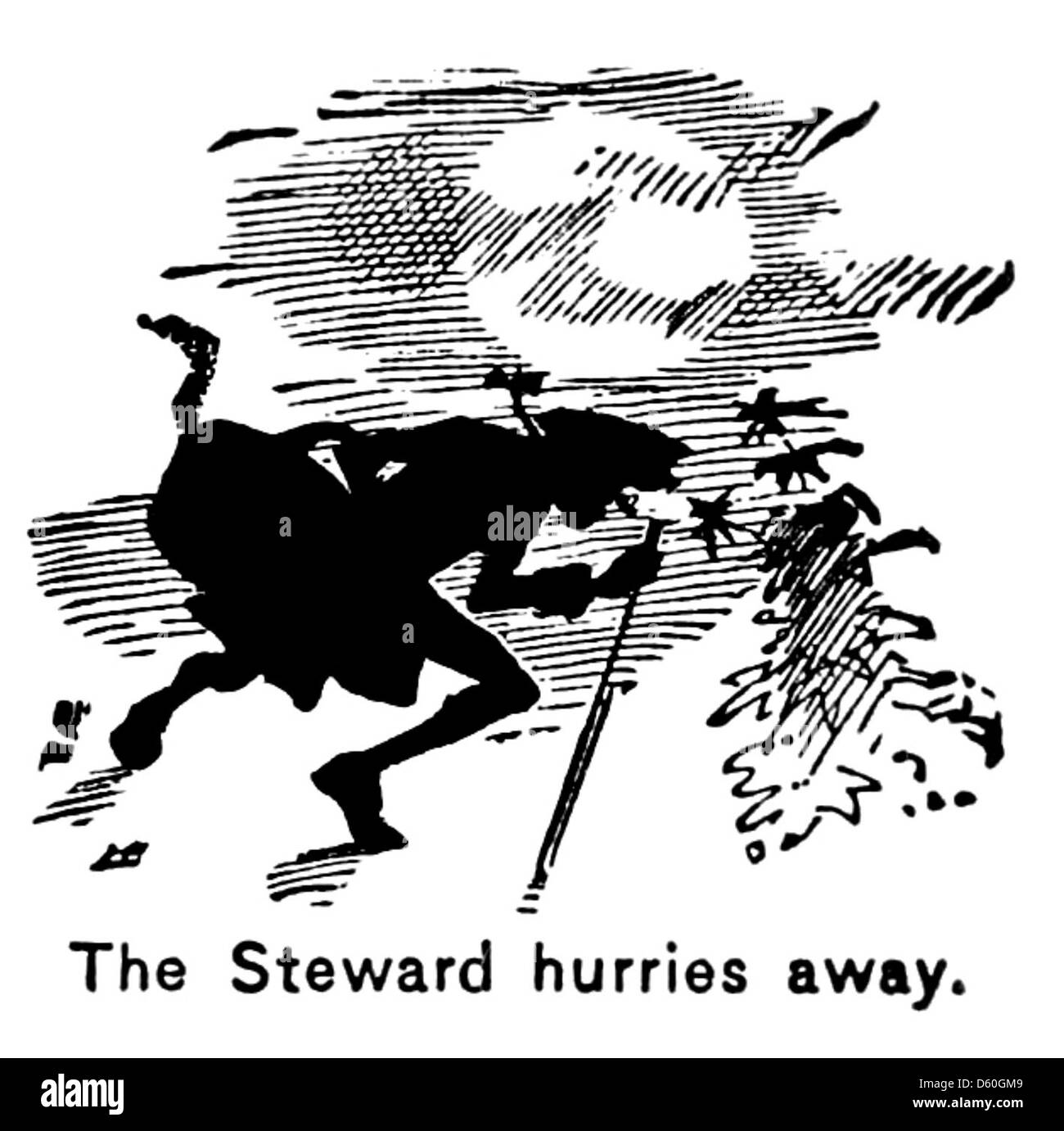 Illustration de 1878 tirée de « The Story of a Cat », représentant une silhouette de chat. L'image représente l'élégance et le charme du chat, capturant un moment clé de l'histoire avec un accent sur la forme gracieuse de l'animal. Banque D'Images