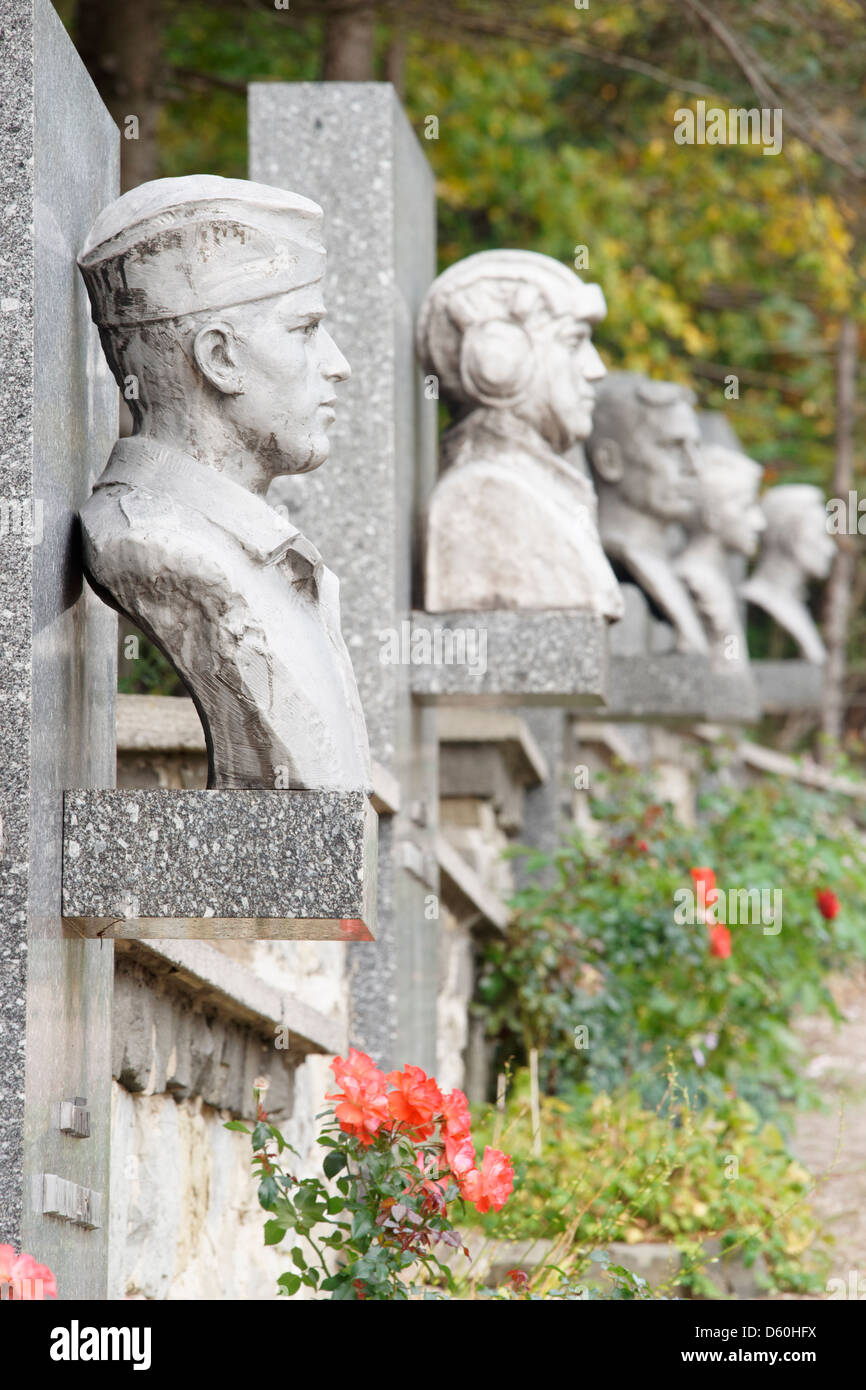Au monuments Monument tchécoslovaque, Side Pass, près de Svidnik, la Slovaquie. Banque D'Images