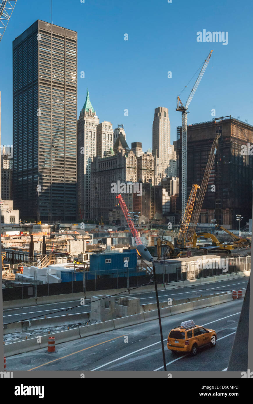 Site de construction au ground zero, Manhattan, New York City, New York, États-Unis d'Amérique, USA, PublicGround Banque D'Images