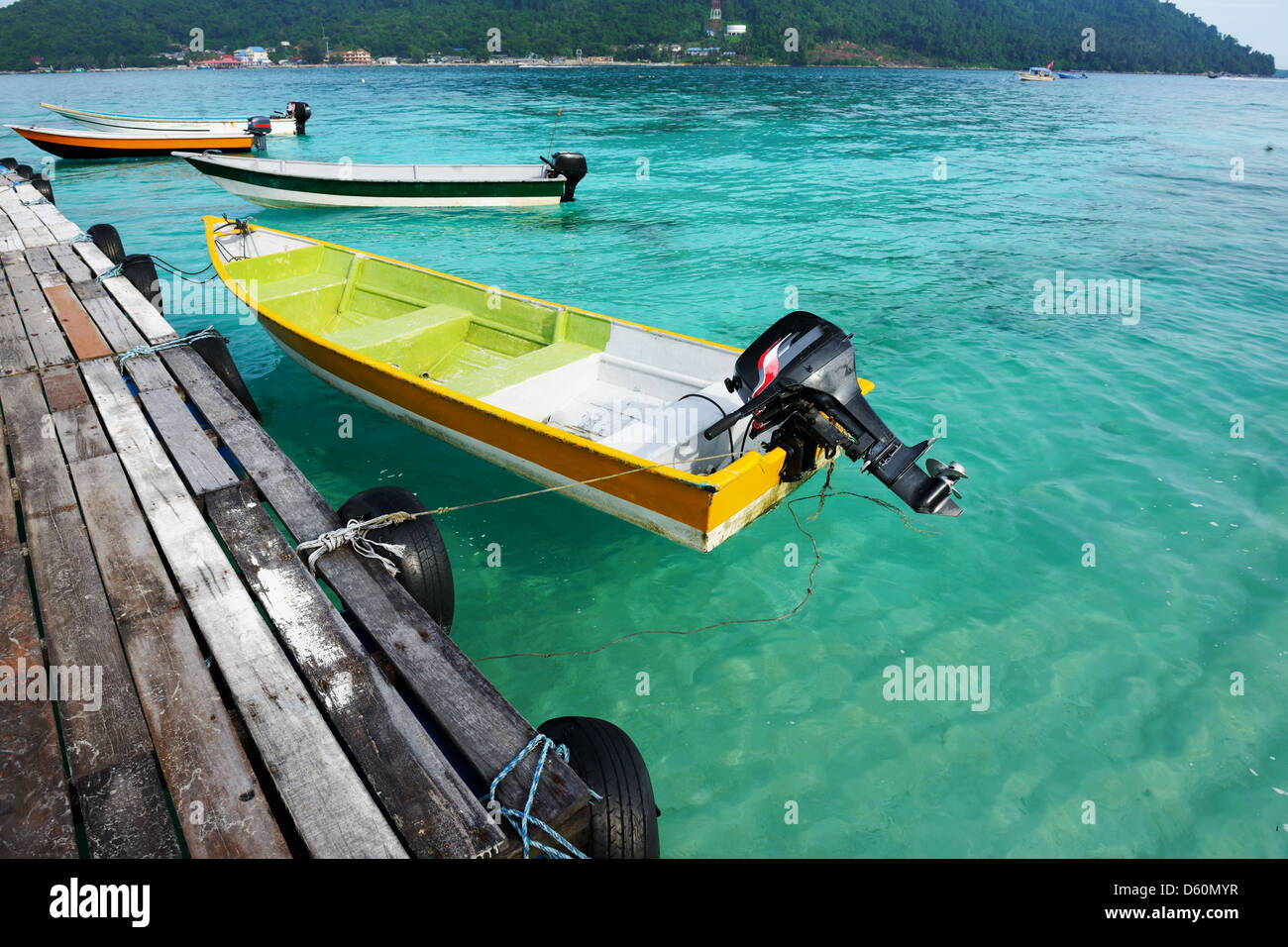 Belle plage jetty Banque D'Images