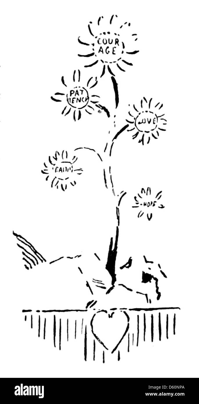 Une illustration de 'animal Heroes' avec une fleur, symbolisant le lien entre les animaux et la nature dans le livre. L'image peut se concentrer sur la force et la loyauté des animaux, rehaussée par la beauté d'une fleur. Banque D'Images