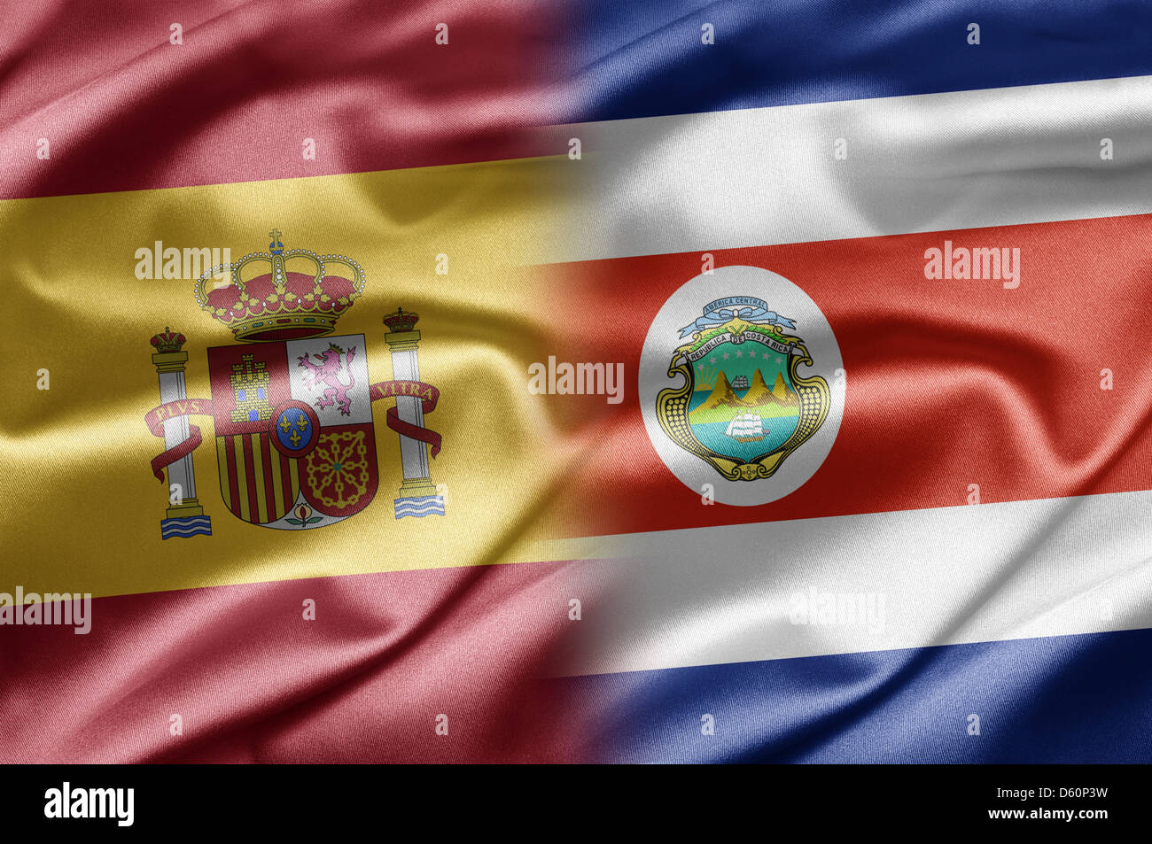 L'Espagne et le Costa Rica Banque D'Images