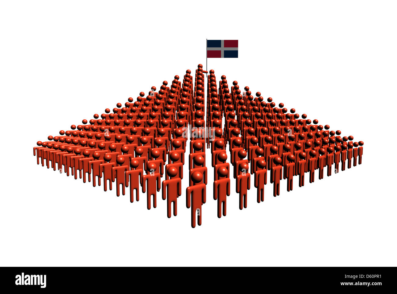 Pyramide de résumé les gens avec drapeau République Dominicaine illustration Banque D'Images