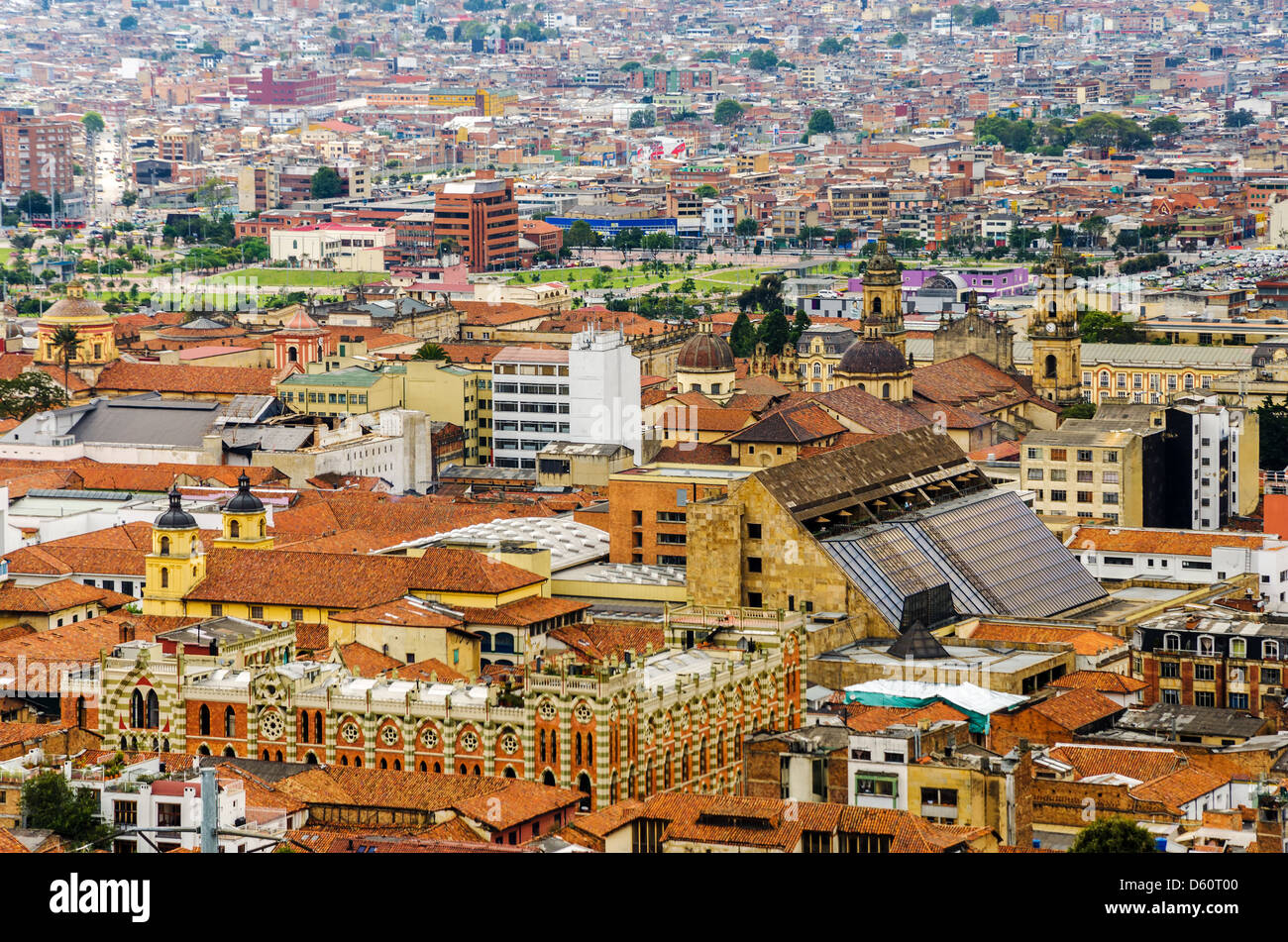 Cathédrale et d'autres églises dans le quartier historique de Bogota, Colombie Banque D'Images