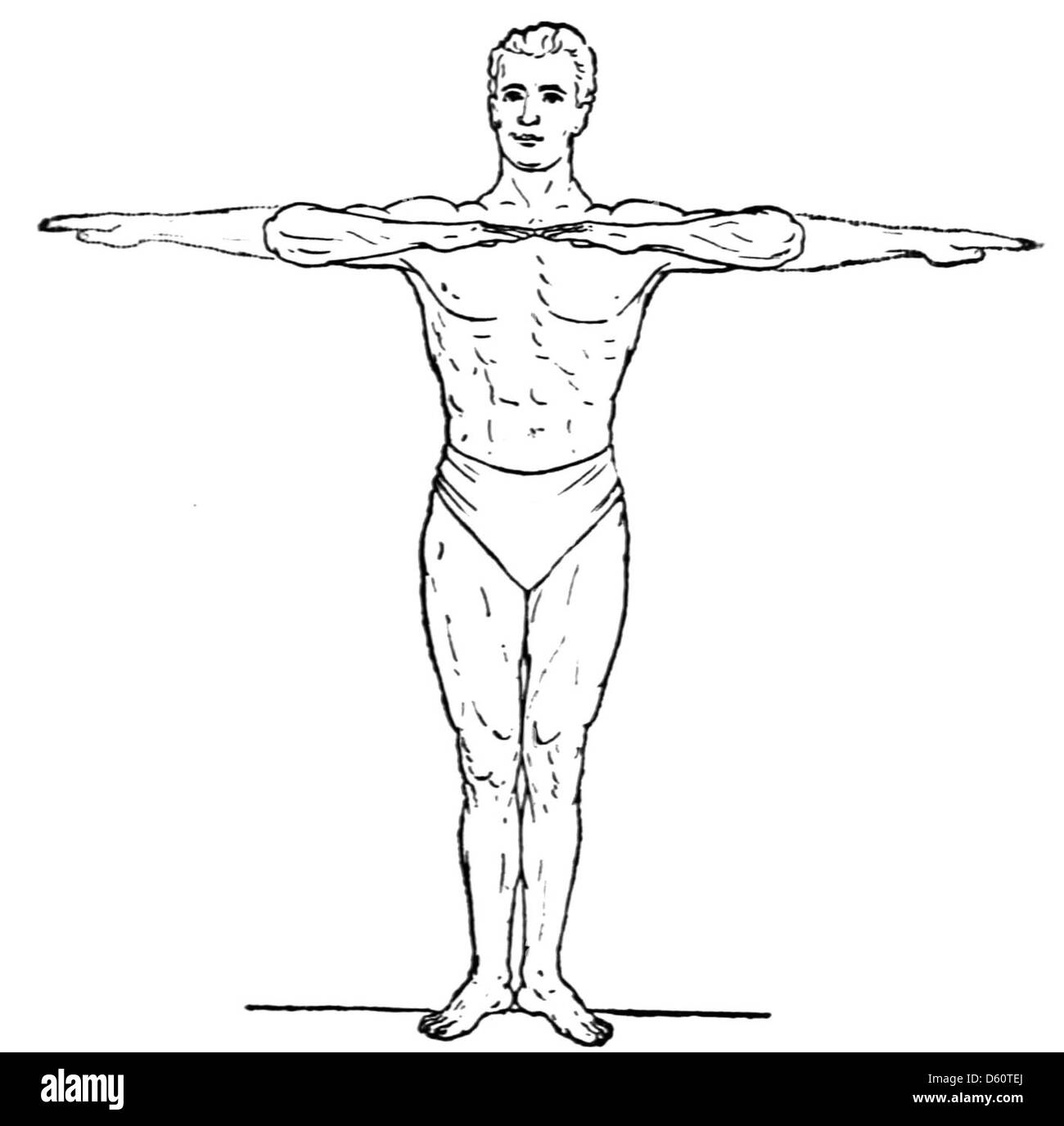 Une image de la publication de 1890 décrivant le système « Physiculture » d'Edwin Checkley, une méthode naturelle d'entraînement physique. Le livre met l'accent sur une approche holistique de la forme physique, intégrant l'activité physique et les pratiques de santé de l'époque. Banque D'Images