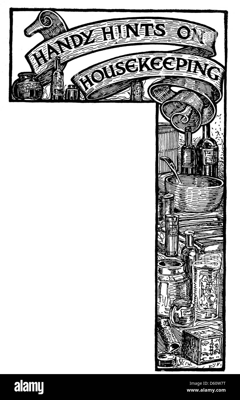 Une image décorative avec une bordure de *Un placard de baccalauréat*, mettant l'accent sur les éléments de design typiques de la décoration de la fin du 19e et du début du 20e siècle et illustration de livre. Banque D'Images