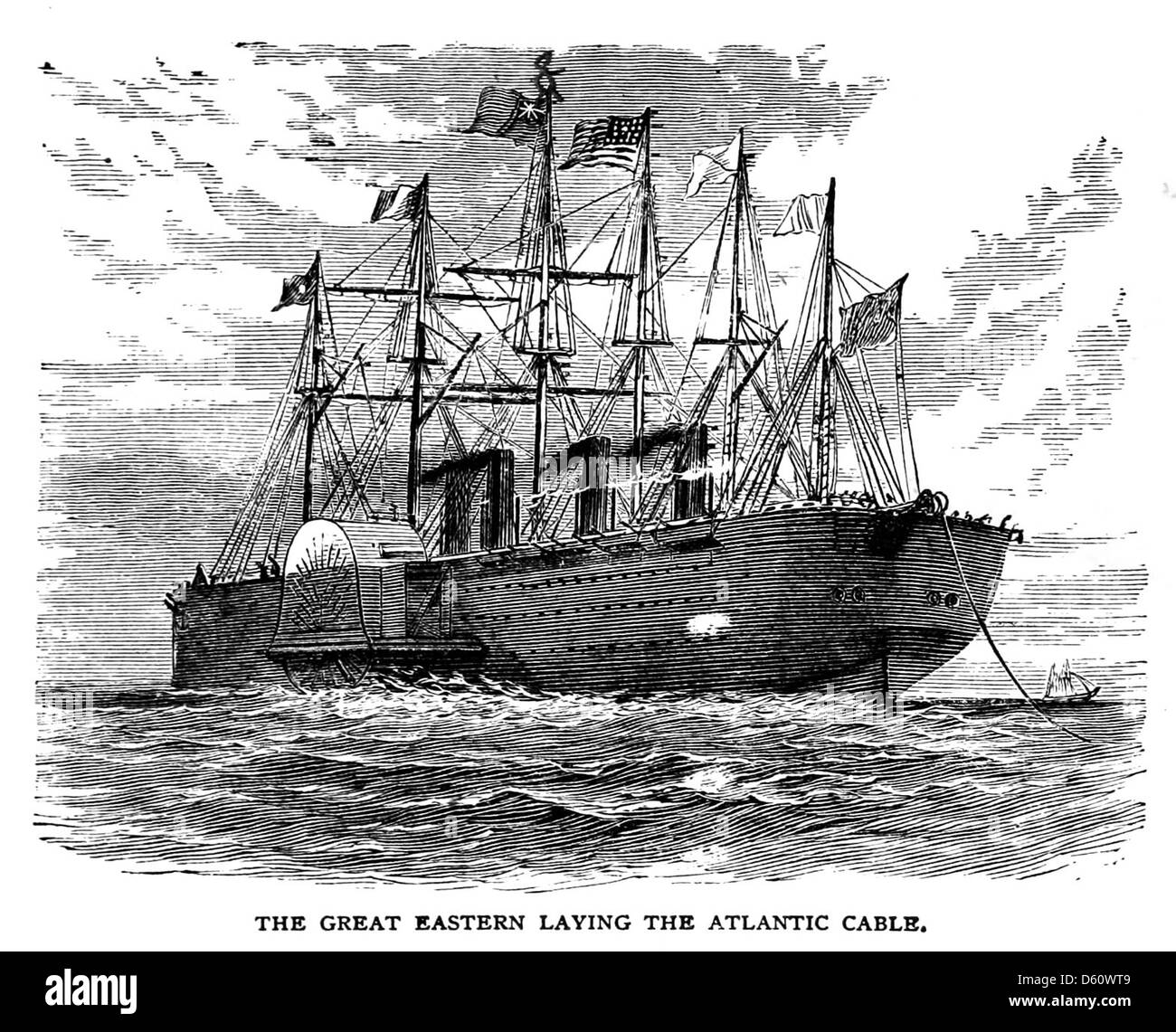 Cette publication de 1872 offre une histoire concise des États-Unis, mettant en lumière des événements majeurs comme la construction du câble Atlantique et le rôle du navire Great Eastern dans son installation. Banque D'Images