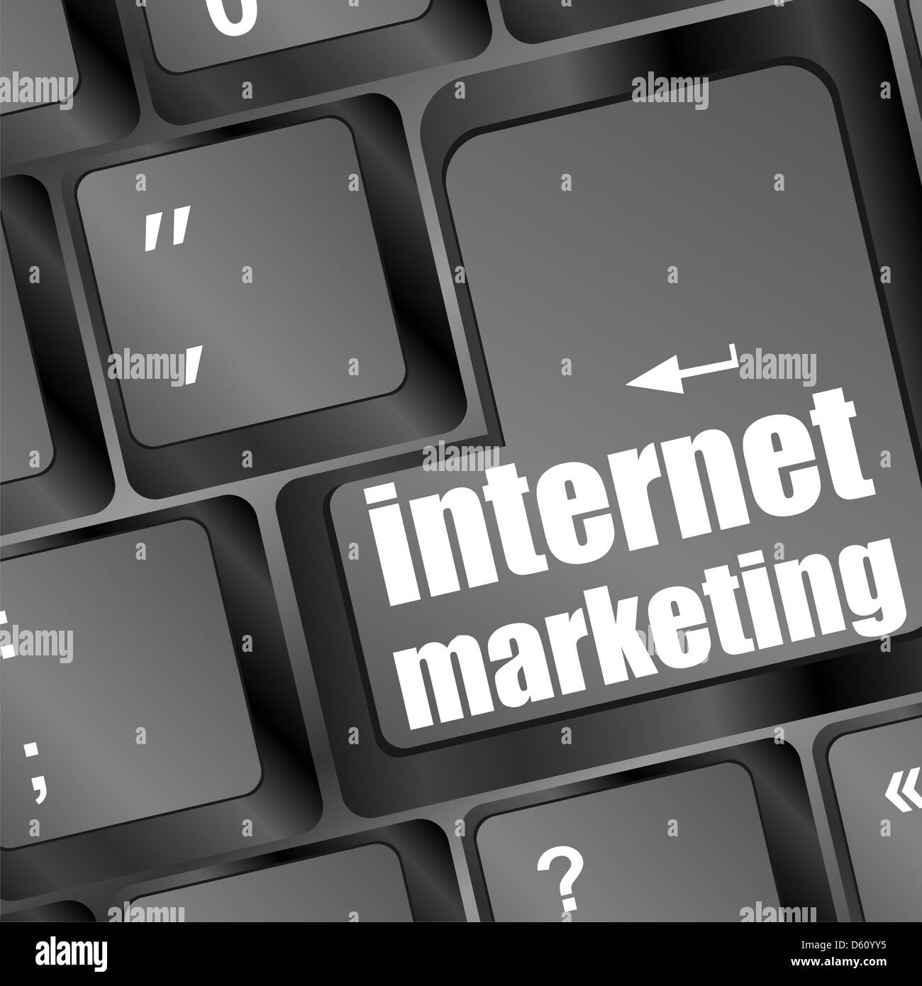 Bouton internet marketing sur clavier Banque D'Images