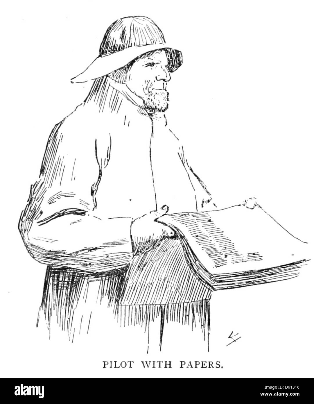 Une image liée à 'Un Français en Amérique', mettant en scène un pilote. Cette photographie peut illustrer les premiers efforts de l'aviation ou une représentation d'un individu dans le contexte de l'aviation du début du XXe siècle, potentiellement associée à l'ère du voyage aérien en Amérique. Banque D'Images