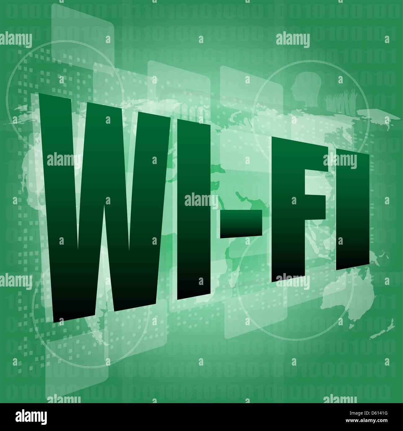 Mot wi fi sur écran numérique Banque D'Images