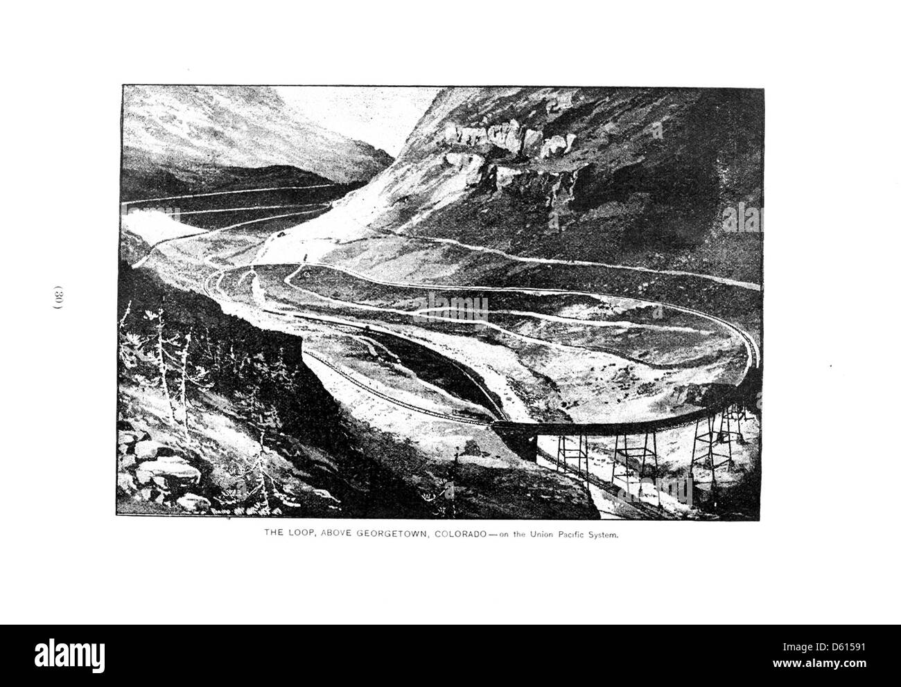 Une image de 1891 tirée d'un guide des stations de l'Ouest accessibles via le réseau ferroviaire de l'Union Pacific. La photographie met en valeur la région de Georgetown au Colorado, une destination populaire pour la détente et la santé, mettant en valeur la beauté pittoresque de la région et le rôle du chemin de fer dans la facilitation des déplacements vers ces stations. Banque D'Images