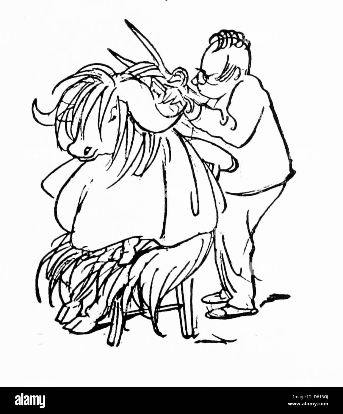 Illustration tirée de 'A Child's Primer of Natural History' (1899), montrant un yak. L'image met en évidence les traits distinctifs de cet animal himalayen, offrant aux enfants une introduction précoce à la zoologie et à l'histoire naturelle. Banque D'Images